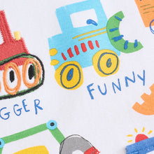 Load image into Gallery viewer, White Digger Short Sleeve Interactive Appliqué T-Shirt (3mths-6yrs)
