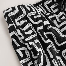 Load image into Gallery viewer, Black/White Printed Seersucker Swim Shorts