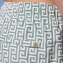 Load image into Gallery viewer, Sage Green Monogram Printed Swim Shorts