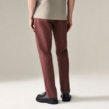 Load image into Gallery viewer, Burgundy Light Slim Fit Stretch Chinos Trousers
