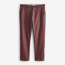 Load image into Gallery viewer, Burgundy Light Slim Fit Stretch Chinos Trousers