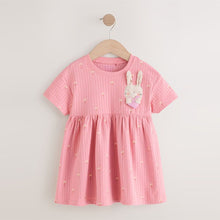 Load image into Gallery viewer, Pink Bunny Jersey Summer Dress (3mths-6yrs)