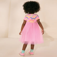 Load image into Gallery viewer, Rainbow Pink Mesh Party Dress (3mths-6yrs)