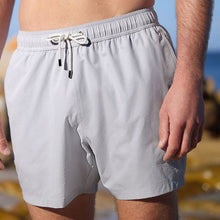 Load image into Gallery viewer, Grey Seersucker Swim Shorts