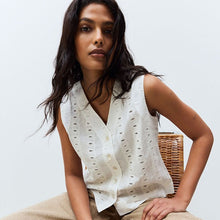 Load image into Gallery viewer, White Broderie Waistcoat