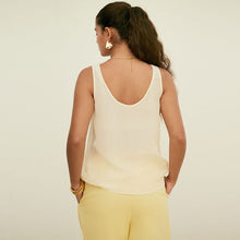 Load image into Gallery viewer, Cream Satin Lace Insert Scoop Cami Top
