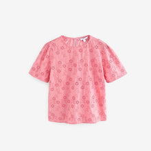 Load image into Gallery viewer, Blush Pink Textured Floral Cornelli Embroidered Short Sleeve