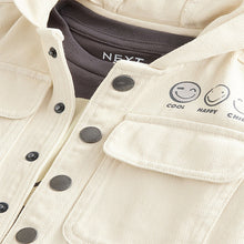 Load image into Gallery viewer, Ecru 100% Cotton Twill Hooded Overshirt and T-Shirt Set