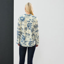 Load image into Gallery viewer, Blue Scenic Print Long Sleeve Button Down Shirt