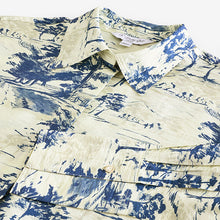 Load image into Gallery viewer, Blue Scenic Print Long Sleeve Button Down Shirt