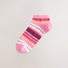 Load image into Gallery viewer, Multi Bright Stripe Trainer Socks 5 Pack