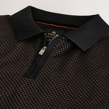 Load image into Gallery viewer, Black Gold Regular Fit Smart Quarter Zip Polo Shirt