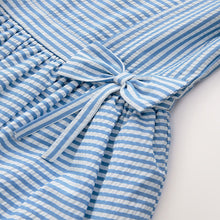 Load image into Gallery viewer, Blue Stripe Bow Detail Summer Dress (5-12yrs)