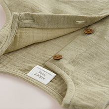 Load image into Gallery viewer, Sage Green Woven Baby Romper (0mths-2mths)