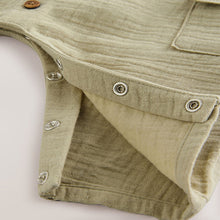 Load image into Gallery viewer, Sage Green Woven Baby Romper (0mths-2mths)