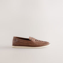 Load image into Gallery viewer, Tan Brown Weave Loafers