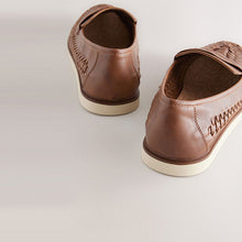 Load image into Gallery viewer, Tan Brown Weave Loafers