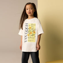 Load image into Gallery viewer, Ecru White Oversized Van Gogh Artist License T-Shirt (3-12yrs)