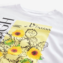 Load image into Gallery viewer, Ecru White Oversized Van Gogh Artist License T-Shirt (3-12yrs)