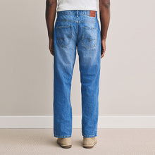 Load image into Gallery viewer, Blue Straight Fit Signature Lightweight Cotton Linen Jeans