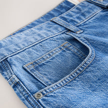 Load image into Gallery viewer, Blue Straight Fit Signature Lightweight Cotton Linen Jeans