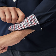 Load image into Gallery viewer, Navy Blue Stretch Oxford Long Sleeve Shirt