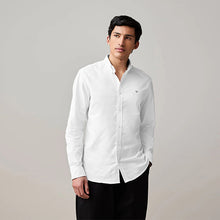 Load image into Gallery viewer, White Stretch Oxford Long Sleeve Shirt