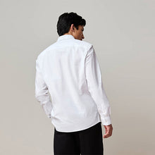 Load image into Gallery viewer, White Stretch Oxford Long Sleeve Shirt