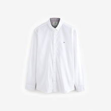 Load image into Gallery viewer, White Stretch Oxford Long Sleeve Shirt