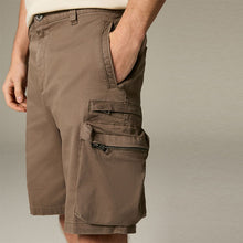 Load image into Gallery viewer, Brown 5 Pocket Utility Cargo Shorts