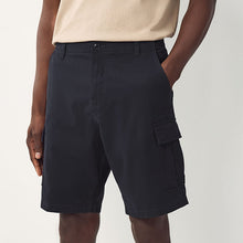 Load image into Gallery viewer, Navy Stretch Cargo Shorts