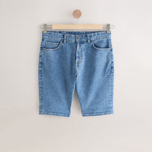 Load image into Gallery viewer, Light Blue Slim Fit Stretch Denim Shorts