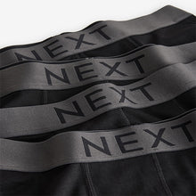 Load image into Gallery viewer, Black 4 pack 100% Cotton Trunks