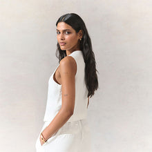 Load image into Gallery viewer, White Button Through V-Neck Waistcoat