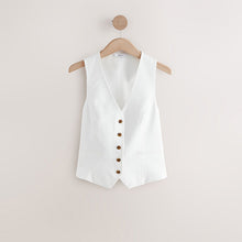 Load image into Gallery viewer, White Button Through V-Neck Waistcoat