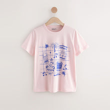 Load image into Gallery viewer, Graphic Pink Urn Print Essential Pure Cotton Short Sleeve Crew Neck T-Shirt