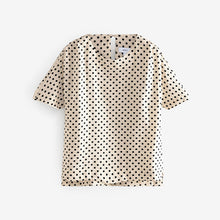 Load image into Gallery viewer, Cream/Black Spot Textured Boxy T-Shirt