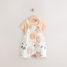 Load image into Gallery viewer, Mineral Character Jersey 100% Cotton Dungaree and Bodysuit Baby Set (0mths-18mth)