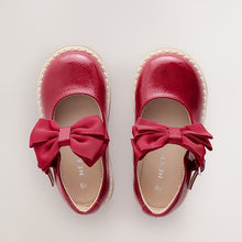 Load image into Gallery viewer, Red Standard Fit (F) Chunky Bow Mary Jane Shoes