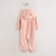 Load image into Gallery viewer, Pink Fleece Baby Pramsuit (0-18mths)
