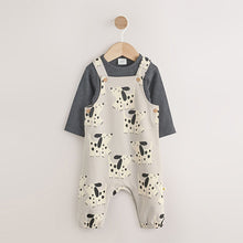 Load image into Gallery viewer, Mono Dog Jersey Dungarees And Bodysuit Baby Set (0-18mths)