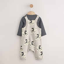Load image into Gallery viewer, Mono Dog Jersey Dungarees And Bodysuit Baby Set (0-18mths)