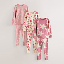 Load image into Gallery viewer, Pink/White Snuggle Pyjamas 3 Pack (3-12yrs)