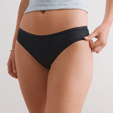 Load image into Gallery viewer, Black Brazilian No VPL Zebra Print Knickers 2 Pack