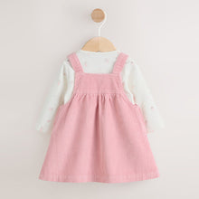 Load image into Gallery viewer, Pink Fairy Baby Cord Pinafore Dress and Long Sleeve Bodysuit 2 Piece Set (0-18mths)