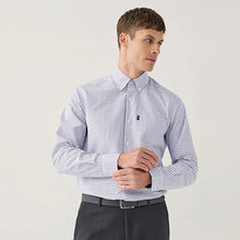 Load image into Gallery viewer, Ecru Tattersall Check Regular Fit Easy Iron Button Down Oxford Shirt