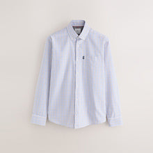 Load image into Gallery viewer, Ecru Tattersall Check Regular Fit Easy Iron Button Down Oxford Shirt