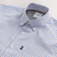 Load image into Gallery viewer, Ecru Tattersall Check Regular Fit Easy Iron Button Down Oxford Shirt