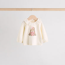 Load image into Gallery viewer, White/Pink/Bunny/Floral Baby Long Sleeve Top and Leggings Set (0-18mths)