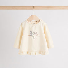 Load image into Gallery viewer, Cream Stripe Bunny Baby Long Sleeve Top and Leggings Set (0-18mths)